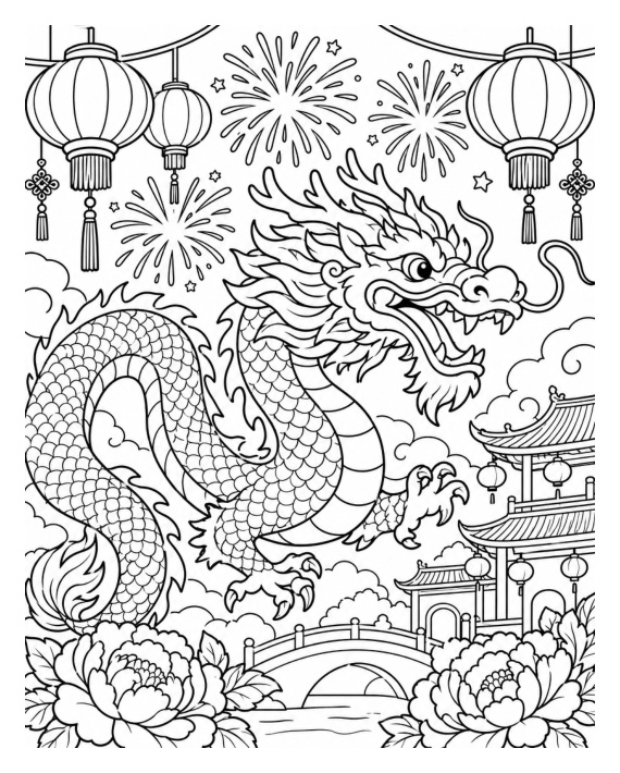 Preview of Chinese New Year Coloring Sheet 2026